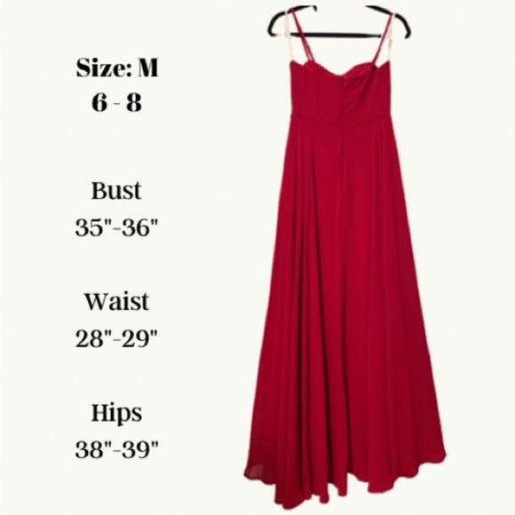 Lulu’s - Red Pleated Bustier Maxi Dress 💃🏻 - Picture 5 of 7